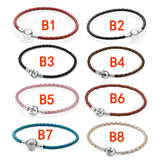 925 High Logo Red Braided Leather Bracelet Men Women Jewelry Gift