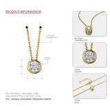 925 Pure Round Cubic Zirconia Pendant Necklace for Women