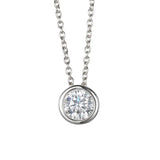 925 Pure Round Cubic Zirconia Pendant Necklace for Women