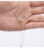 925 Silver Golden Snitch Pendant Necklace Deathly Hallows Wing Charm Quidditch