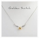 925 Silver Golden Snitch Pendant Necklace Deathly Hallows Wing Charm Quidditch