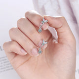 925 Silver CZ Butterfly Rose Hoop Earring Women Piercing Jewelry