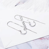 925 Sterling Silver Long Tassel Drop Earrings Ear Clip for Women