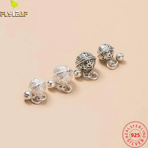925 Thai Silver Bell Palace Hollow Bracelet Pendant DIY Jewelry Making Supplies