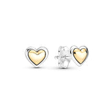 925 Silver Golden Love Earrings Necklace Rose Petal Ring Set