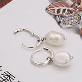 925 Silver Freshwater Pearl Hoop Earrings DIY Necklace Pendant