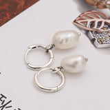 925 Silver Freshwater Pearl Hoop Earrings DIY Necklace Pendant