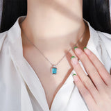 925 Silver Ruby Paraiba Tourmaline Emerald Pendant Necklace