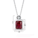 925 Silver Ruby Paraiba Tourmaline Emerald Pendant Necklace