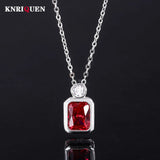 925 Silver Ruby Paraiba Tourmaline Emerald Pendant Necklace