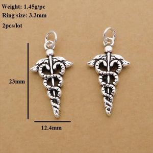 925 Silver Angel's Scepter DIY Bracelet Charm Pendant