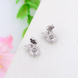 925 Silver Owl Zirconia Stud Earrings Women Girl Baby Pendientes