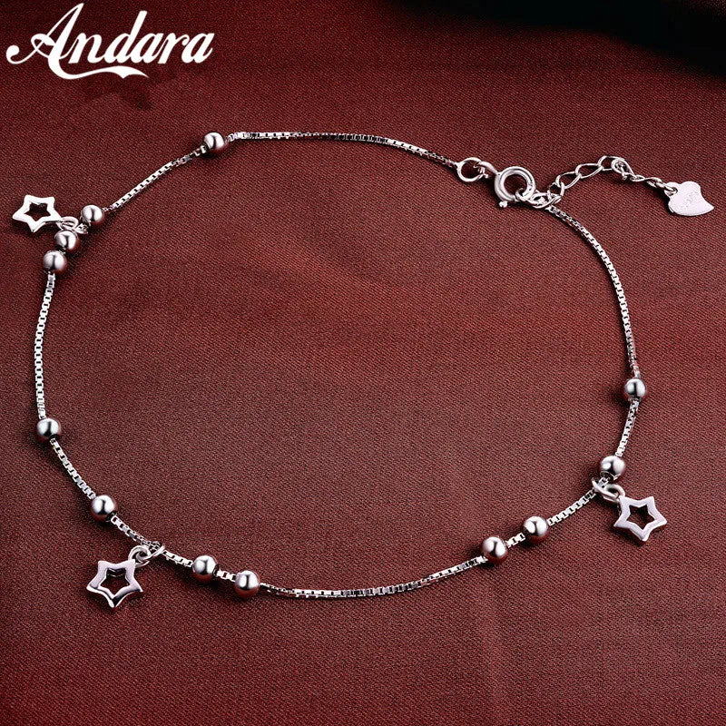 925 Silver Anklet Woman Pendant Summer Style