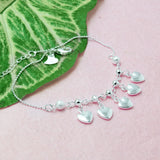 925 Silver Heart Anklet Women's Summer Jewelry