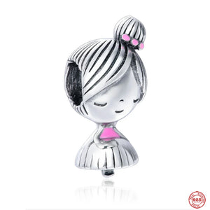 925 Silver Baby Pacifier Charms Pendant for Bracelets Heart Dangle