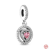 925 Silver Baby Pacifier Charms Pendant for Bracelets Heart Dangle