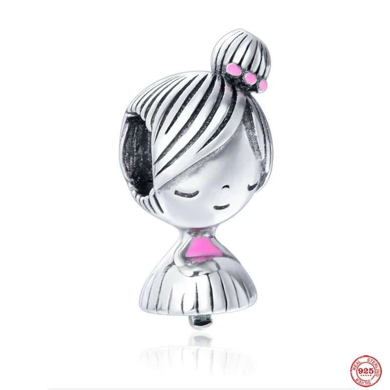 925 Silver Baby Pacifier Charms Pendant for Bracelets Heart Dangle