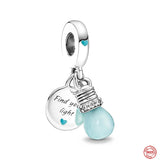 925 Silver Baby Pacifier Charms Pendant for Bracelets Heart Dangle
