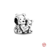 925 Silver Baby Pacifier Charms Pendant for Bracelets Heart Dangle