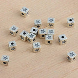 925 Silver Square Star Beads DIY Jewelry Accessories
