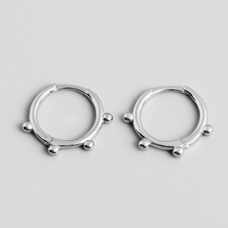 925 Silver Circle Steering Wheel Rudder Hoop Earrings