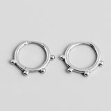 925 Silver Circle Steering Wheel Rudder Hoop Earrings