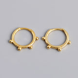 925 Silver Circle Steering Wheel Rudder Hoop Earrings