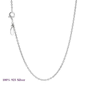 925 Silver Anchor Chain Pansy Flower Pendant Necklace for Women