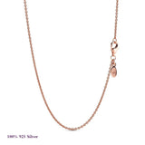 925 Silver Anchor Chain Pansy Flower Pendant Necklace for Women