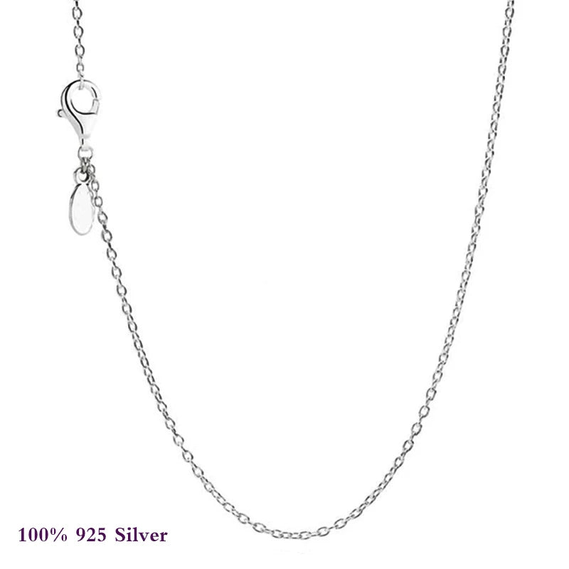 925 Silver Anchor Chain Pansy Flower Pendant Necklace for Women