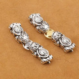 925 Silver Double Pixiu Beads Fengshui Piyao DIY Bracelet