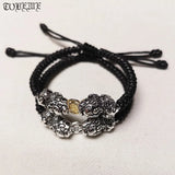 925 Silver Double Wealth Pixiu Bracelet Fengshui Lucky Pixiu Beads Bracelet