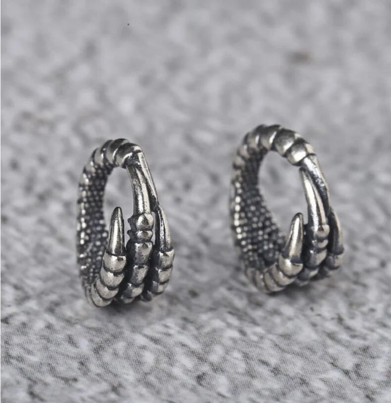 925 Silver Eagle-Paw Beads Vintage Silver Punk Jewelry