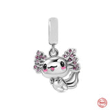 925 Silver Fantasy Purple Charms Future Crayon Dangle Pendant Zircon Clip Bead