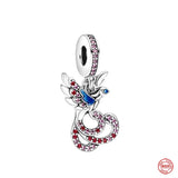 925 Silver Fantasy Purple Charms Future Crayon Dangle Pendant Zircon Clip Bead