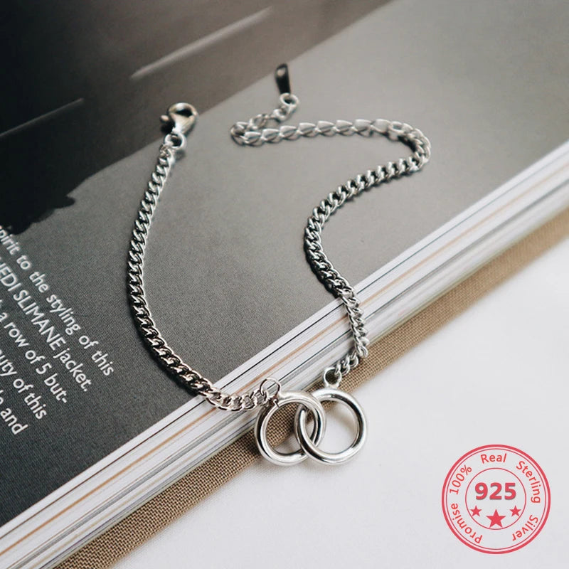 925 Silver Vintage Link Bracelet for Women