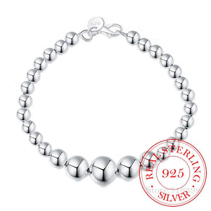 925 Silver Heart Bracelet for Women Girl Men