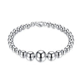 925 Silver Full Heart Bracelet Hand Chain Wristband