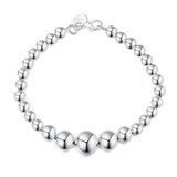925 Silver Heart Bracelet for Women Girl Men