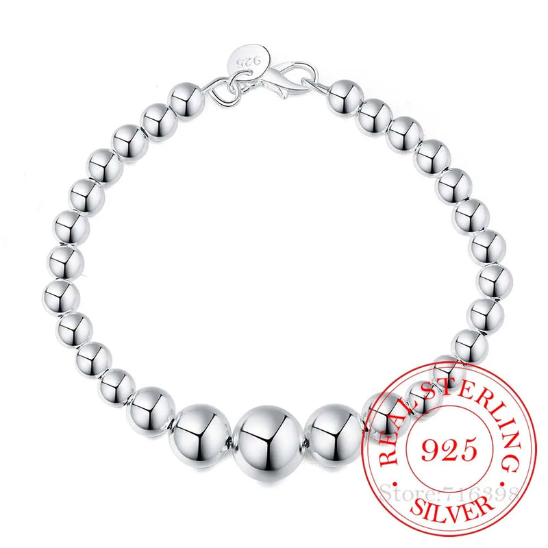 925 Silver Heart Bracelet for Women Girl Men