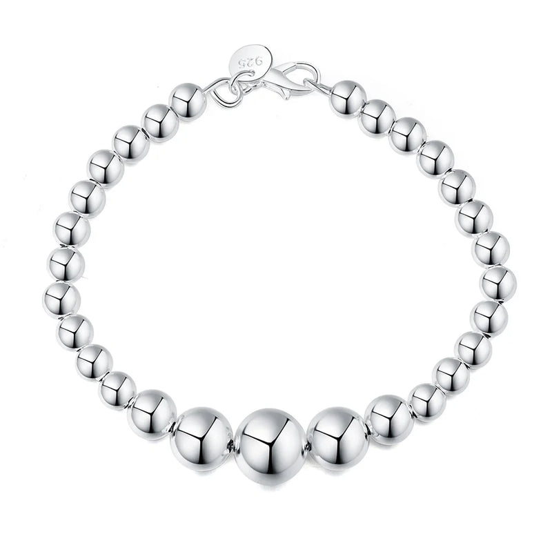 925 Silver Women's Jewelry Full Heart Bracelet For Women Girl Men