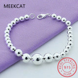 925 Silver Full Heart Bracelet Hand Chain Wristband