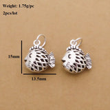 925 Silver Fish Charm DIY Bracelet Charm Good Luck Fish Small Pendant