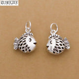 925 Silver Fish Charm DIY Bracelet Charm Good Luck Fish Small Pendant