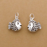 925 Silver Fish Charm DIY Bracelet Charm Good Luck Fish Small Pendant