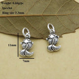 925 Silver Fish Charm DIY Bracelet Lucky Fish Small Pendant