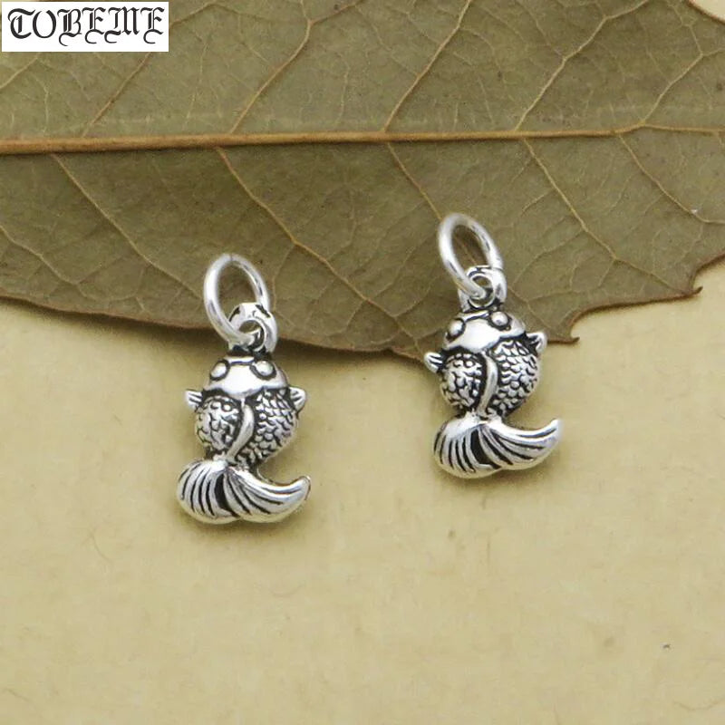 925 Silver Fish Charm DIY Bracelet Lucky Fish Small Pendant