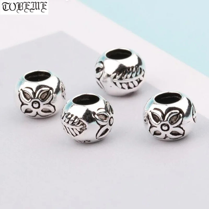 925 Silver Flower Leaf Beads Sterling Silver Jewelry Beads