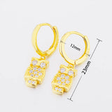 925 Silver Owl Cubic Zirconia Hoop Earring for Women