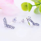 925 Silver Geometric Zirconia Stud Earring Brinco Pendientes
